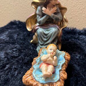 Vintage Ceramic Nativity Set Mary & Baby Jesus Figurines